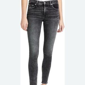 Rag & Bone Cate Mid-Rise Ankle Skinny Jeans In Dekalb Faded Black Gray Size 24